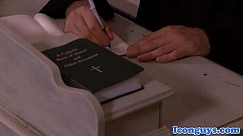 Mature Priest Indulges In Cocksucking Trio