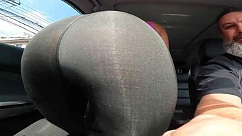 Ginger Smith And Ma Santos Kissing With Tongue In Car On Sao Paulo Streets.