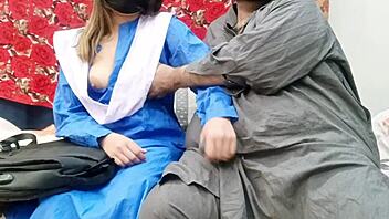 A stunning Indian schoolgirl engages in sexual activities with her private tutor