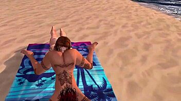 K and P Reality Orgasm Beach Lesbian