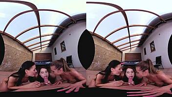 Three Amazing Redheads Engage in Hardcore Threesome. On the Desk with Licks and Blowjobs