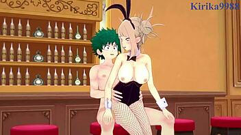 himiko toga rides izuku midoriya in intense my hero academia hentai creampie