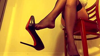 Paulette Lerouge Dangles High Heels In Stockings