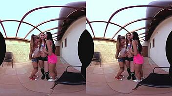 Three Amazing Redheads Engage in Hardcore Threesome. On the Desk with Licks and Blowjobs