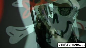 Sexy Christy Mack plays with her amazing ass and tight wet pussy