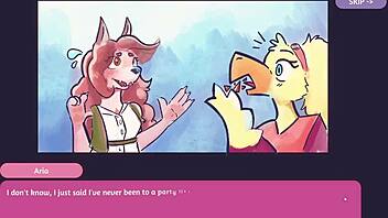 2 Chicks Playing Poker In Furry Strip Poker Game!