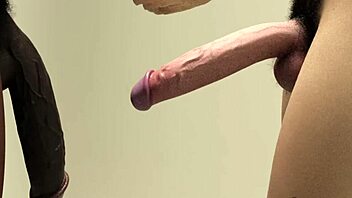 Massive white dick slams huge black cock hard