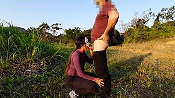I love giving anal in the bush, cumming fast with creampie.