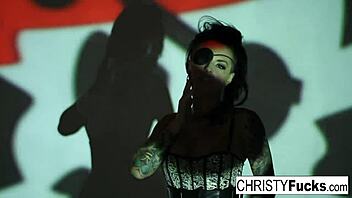 Sexy Christy Mack plays with her amazing ass and tight wet pussy