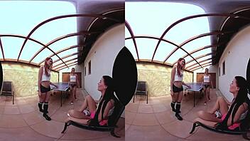 Three Amazing Redheads Engage in Hardcore Threesome. On the Desk with Licks and Blowjobs