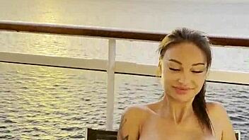 Monika Fox's sensual outdoor fingering and explosive squirt on a luxurious yacht trip