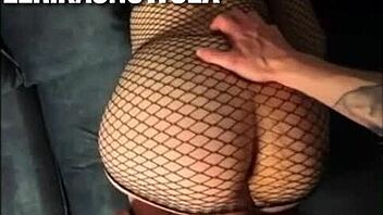 Petite blonde in stockings cums from doggystyle pounding