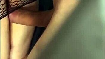 Petite blonde in stockings cums from doggystyle pounding