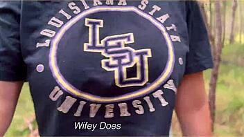 Sexy Milf Flashes Tits On Hike