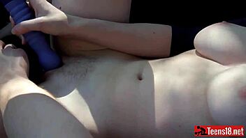 Teen Masturbates To Intense Orgasm While Bathing In Car