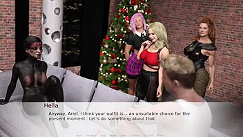 Big Tits Babe Plays Before Christmas Cumshot