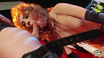 Wow! Redheaded Minx Moans as Man Stretches Her Tight Butthole in Lingerie