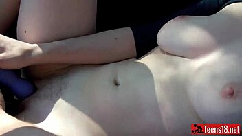 Teen Masturbates To Intense Orgasm While Bathing In Car