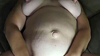 Cumming And Moaning While Pregnant With Dildo Squirt