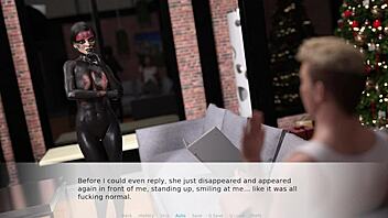 Big Tits Babe Plays Before Christmas Cumshot