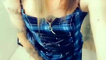 gorgeous tranny in lingerie sucks and touches her hard clitty.