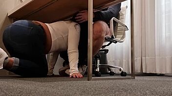 A secretary's deepthroat skills impress the hiring manager in a job interview