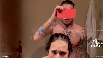 Tattooed vixen Katty Blake gets creampied in intense bathroom encounter