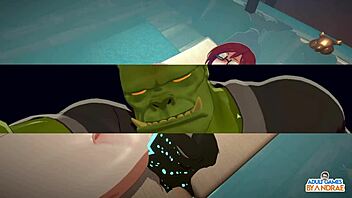 ep7 emma gets naked orc massage leading to hardcore sex in 3d anime!