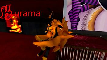 Roxy Foxy rocks wild cartoon action in black anime! 🎬