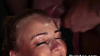 i'm the frisky honey getting cum on my face and swallowing it all