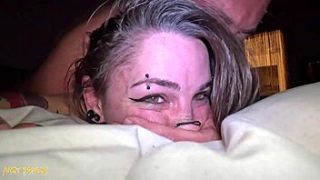 Emo babe gets messy in doggystyle and loves it