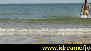 Beach Brunette Ignites with Fierce Solo Fingering in Softcore Display