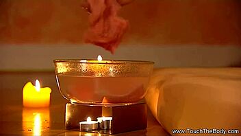 Will he love the brunette milf's handjob massage in this couple's session?