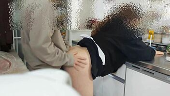 Japanese wife and I banging hard in kitchen, wow!