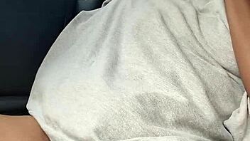 Naejae WEDGIES pussy and CUMS hard in a parked car for all to see.