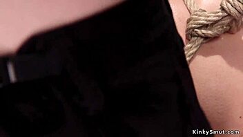 Tied teen in stockings in anal banged?