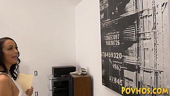 Brunette Teen Rides Cock, Spreads Pussy In Pov