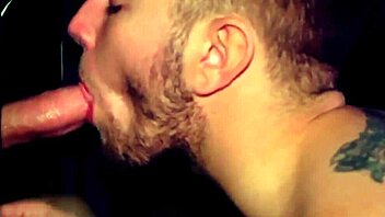 Muscular gay man receives a massive gloryhole blowjob