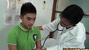 Gay Doctor Seduces Horny Asian Patient for Anal Play in Hospital Room