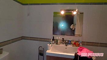 Ebony Deepthroats Lover's Cock In Shower