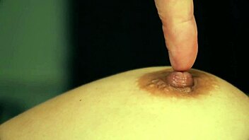 Bold close up nipple sucking and massage on teen babe's natural tits