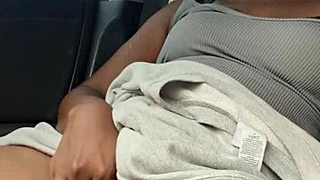 Naejae WEDGIES pussy and CUMS hard in a parked car for all to see.