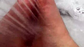 I take off my nylon and i take a shower