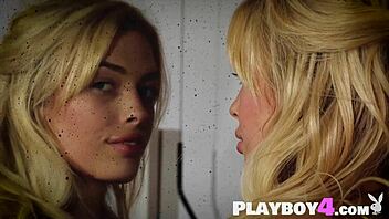 Katie Jean, a seductive blonde mature woman, flaunts her flawless buttocks following a scorching shower session.
