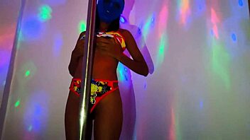 Stepmom dances on pole for stepson, then they have passionate sex.