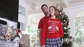 Secrets behind a flawless holiday card: Taboo fucking and hardcore blowjob