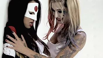 harley quinn and katana feel intense lesbian passion in suicide squad parody