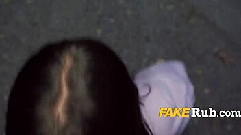 Psst, want cash? Get on your knees for some public interracial action with ebony babe!