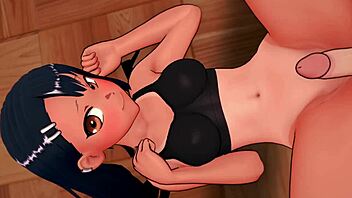 Nagatoro, the anime star, expertly gives handjobs in this 3D cartoon Japanese sports scene.