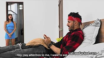 latina gags on big cock before date!